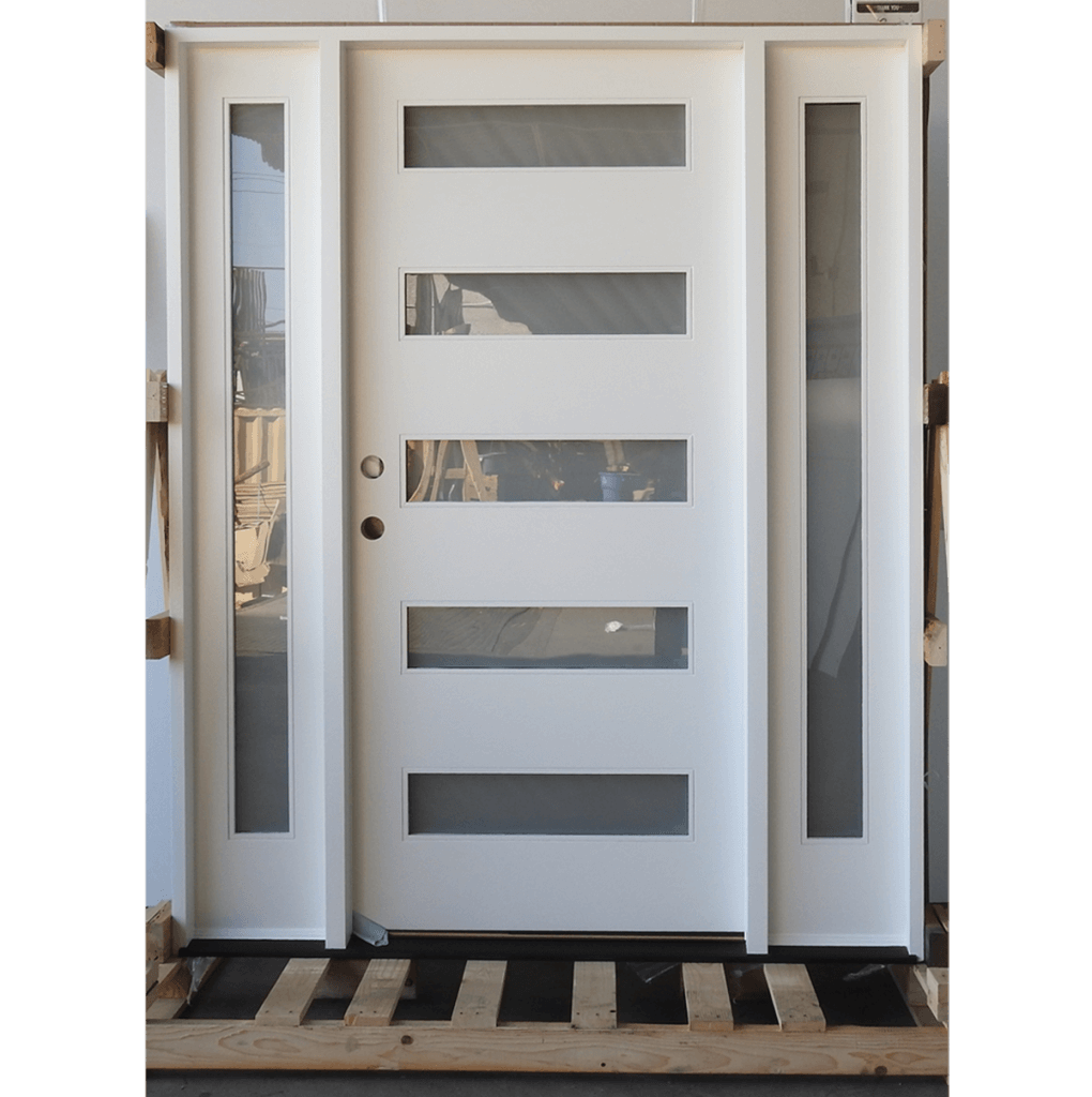 Contemporary Style Door Unit Prehung Pre-Finished: White Paint- Ready to be installed
