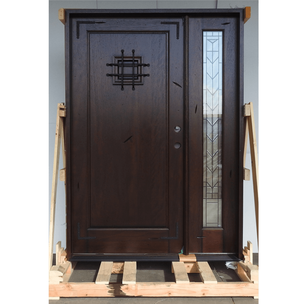 Rustic Mahogany Door Unit Prehung Finished – Ready to be installed