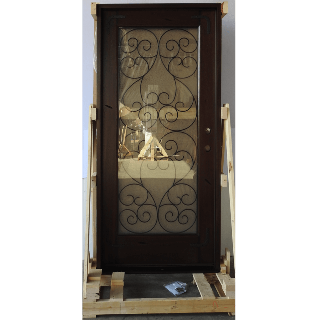 Mahogany Type Full Glass Single Door Prehung Finished - Ready to be installed